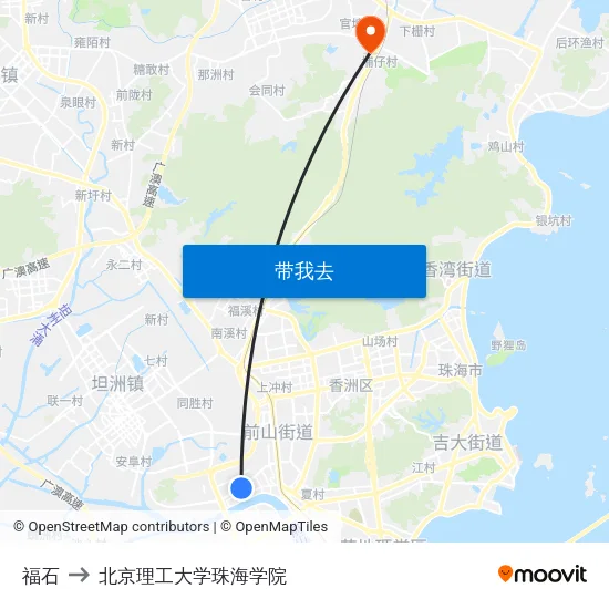 福石 to 北京理工大学珠海学院 map