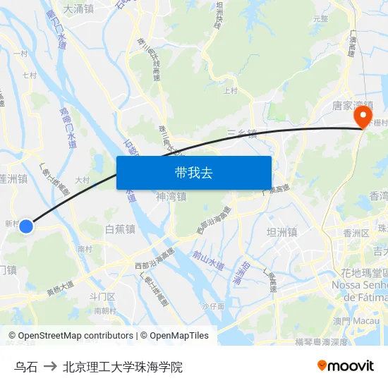 乌石 to 北京理工大学珠海学院 map