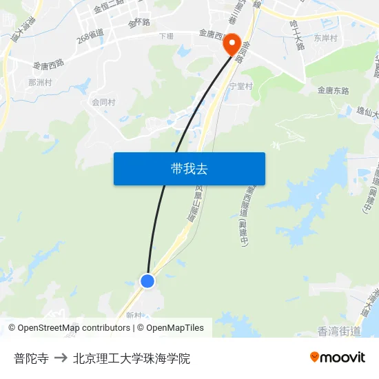 普陀寺 to 北京理工大学珠海学院 map