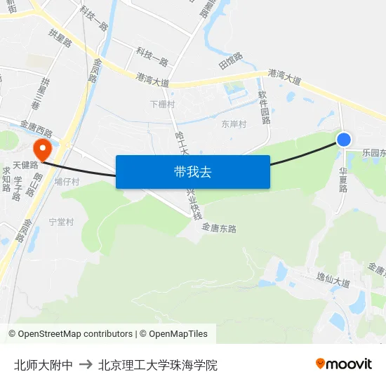 北师大附中 to 北京理工大学珠海学院 map