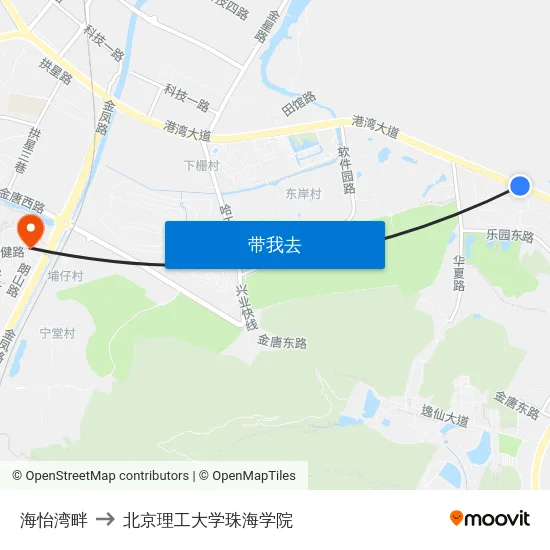 海怡湾畔 to 北京理工大学珠海学院 map