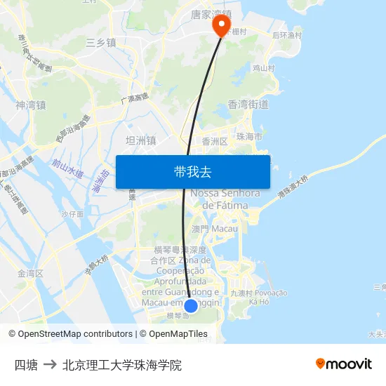 四塘 to 北京理工大学珠海学院 map
