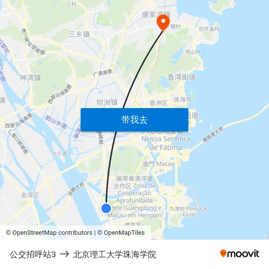 公交招呼站3 to 北京理工大学珠海学院 map