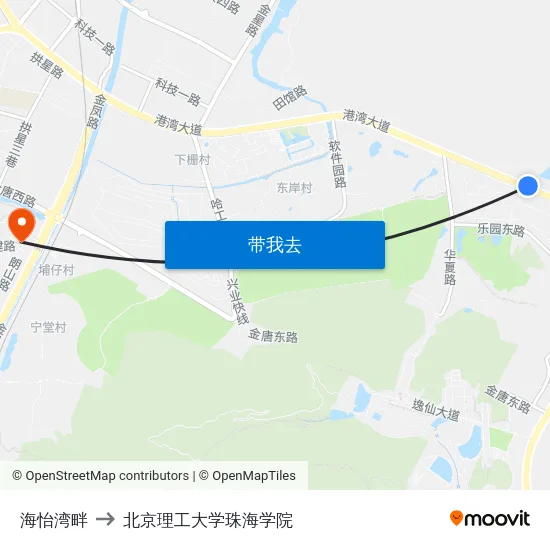 海怡湾畔 to 北京理工大学珠海学院 map