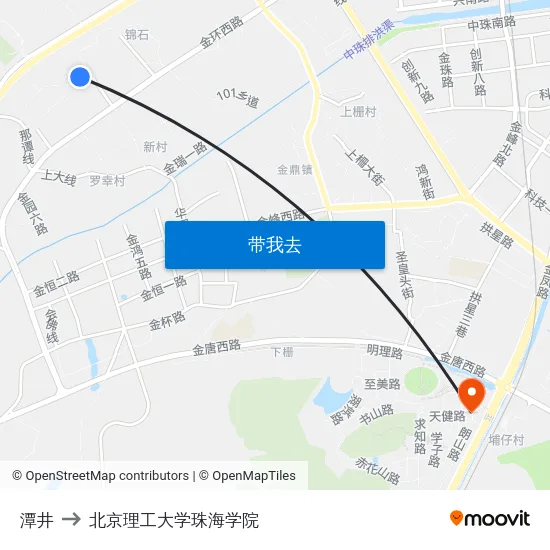 潭井 to 北京理工大学珠海学院 map