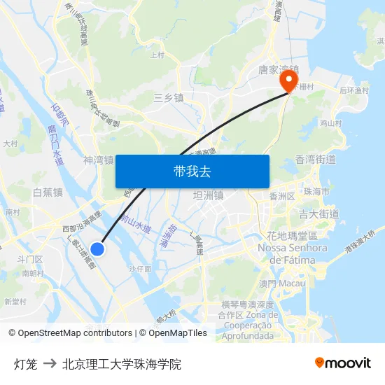 灯笼 to 北京理工大学珠海学院 map