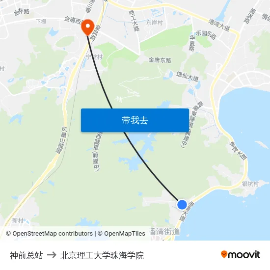 神前总站 to 北京理工大学珠海学院 map