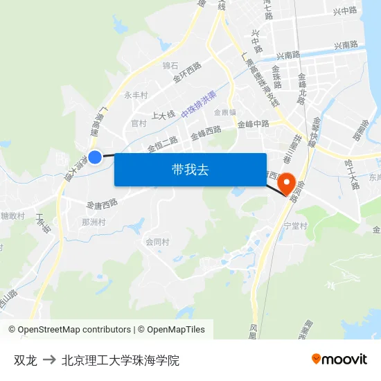 双龙 to 北京理工大学珠海学院 map