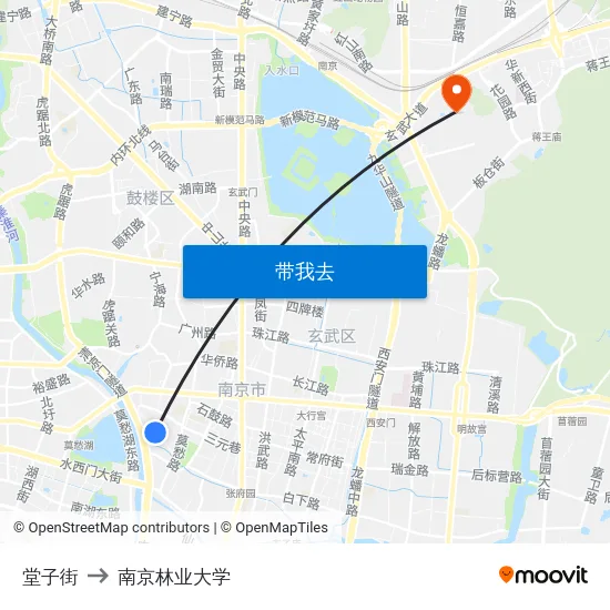 堂子街 to 南京林业大学 map