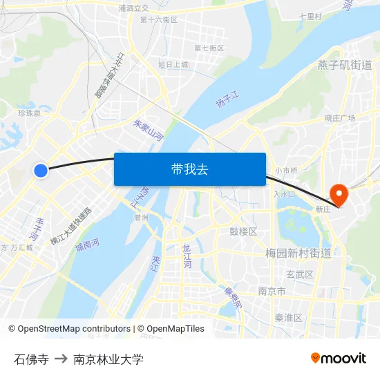 石佛寺 to 南京林业大学 map