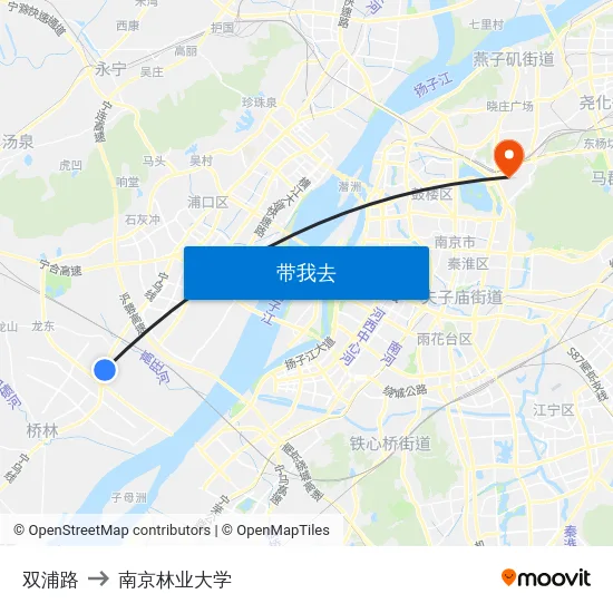 双浦路 to 南京林业大学 map