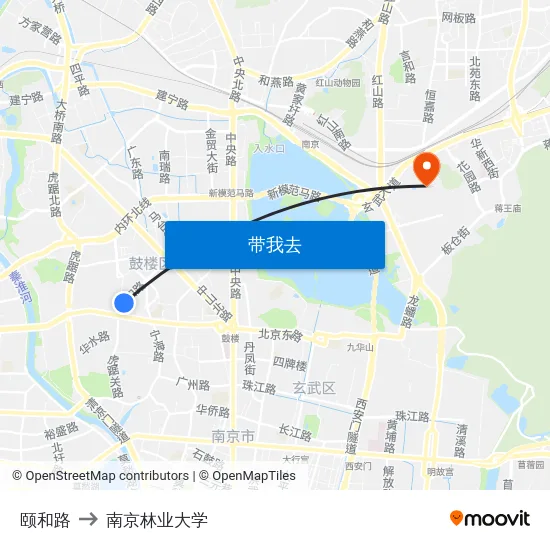 颐和路 to 南京林业大学 map