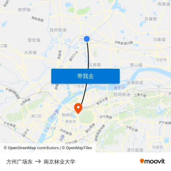 方州广场东 to 南京林业大学 map