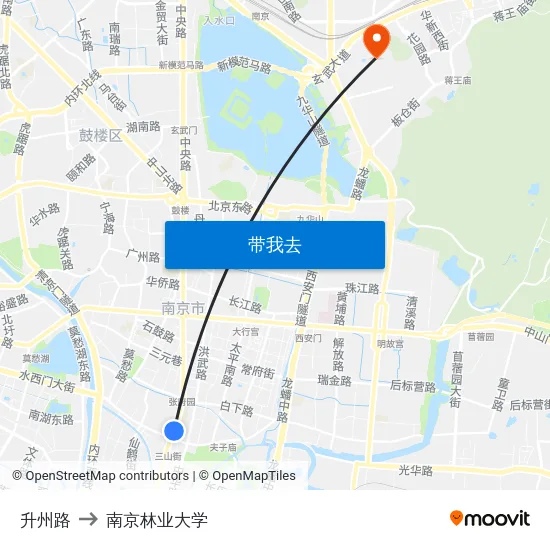 升州路 to 南京林业大学 map