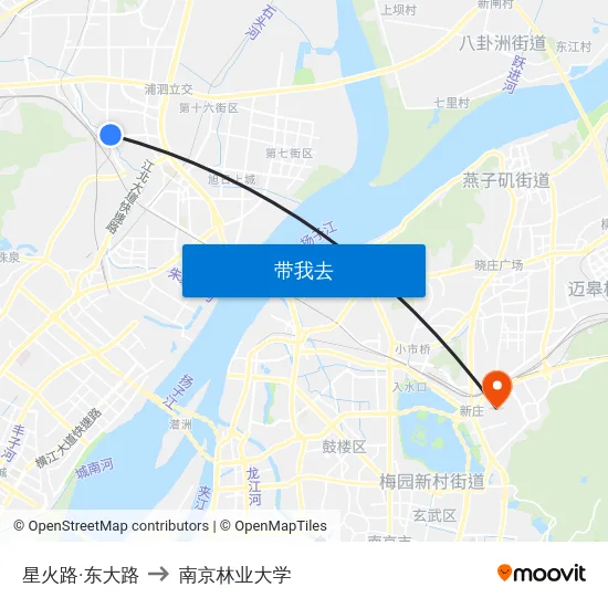 星火路·东大路 to 南京林业大学 map