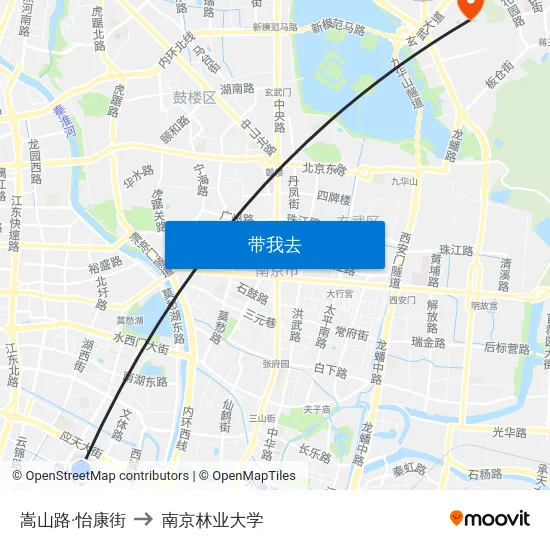 嵩山路·怡康街 to 南京林业大学 map