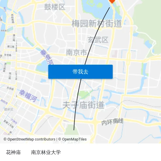 花神庙 to 南京林业大学 map