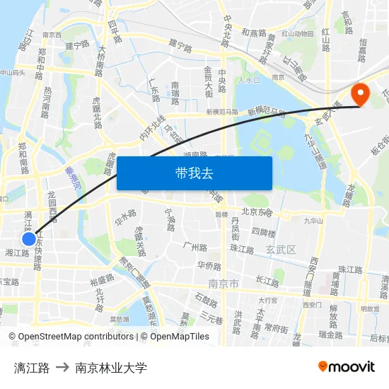 漓江路 to 南京林业大学 map