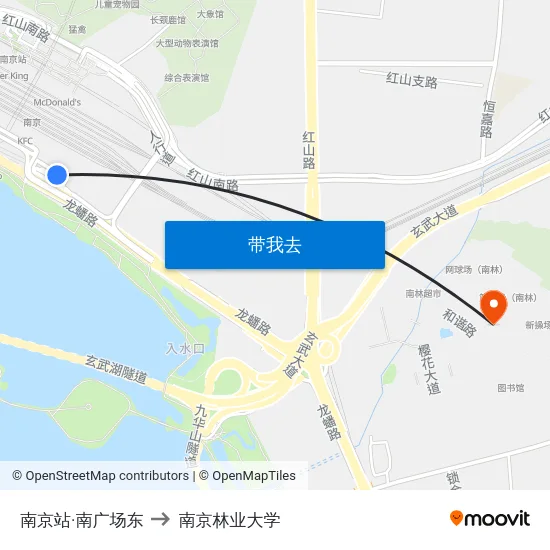 南京站·南广场东 to 南京林业大学 map