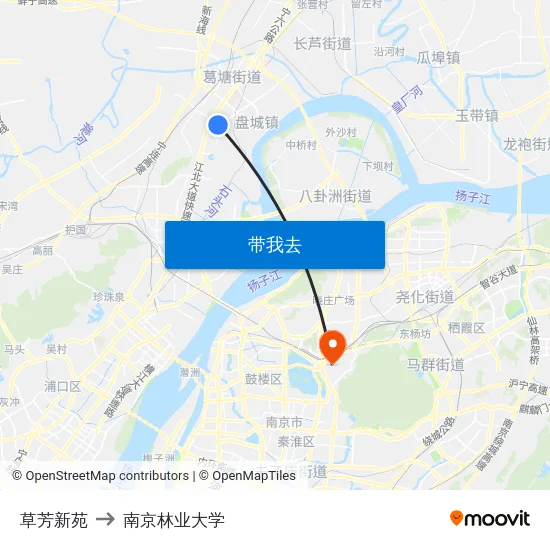 草芳新苑 to 南京林业大学 map