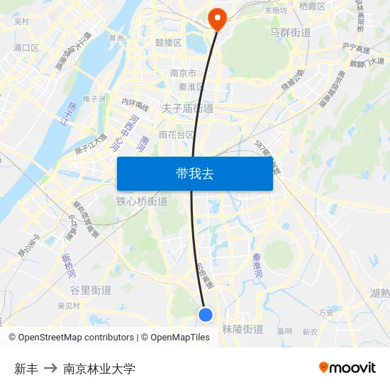 新丰 to 南京林业大学 map
