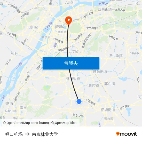 禄口机场 to 南京林业大学 map