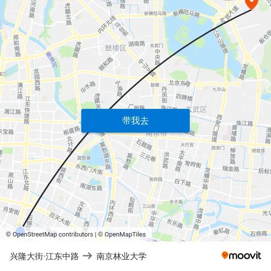 兴隆大街·江东中路 to 南京林业大学 map