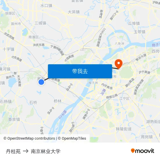 丹桂苑 to 南京林业大学 map