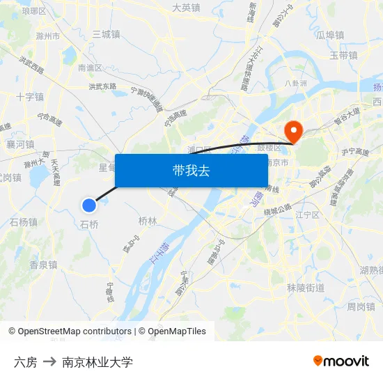 六房 to 南京林业大学 map
