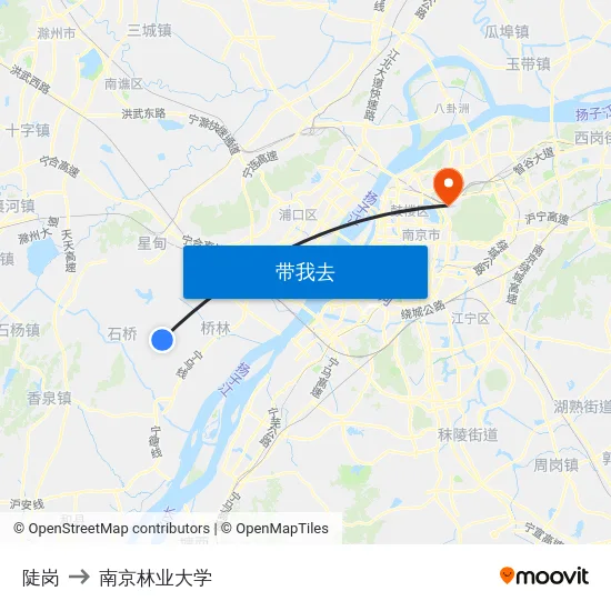 陡岗 to 南京林业大学 map