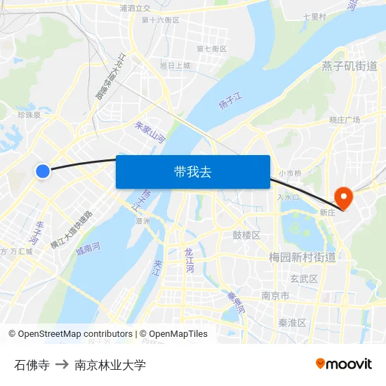 石佛寺 to 南京林业大学 map