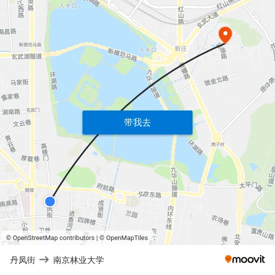 丹凤街 to 南京林业大学 map
