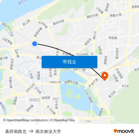 幕府南路北 to 南京林业大学 map