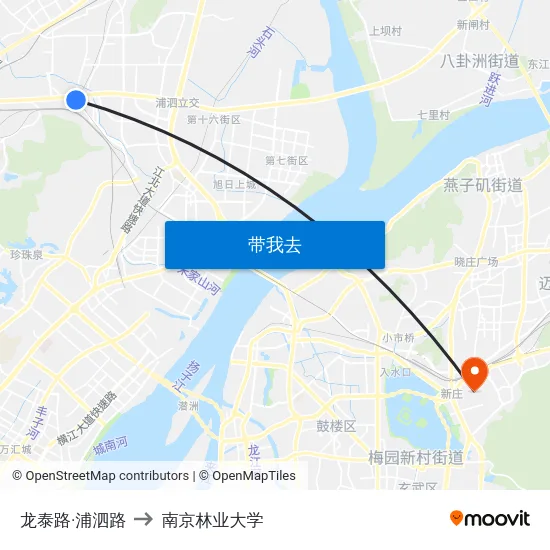 龙泰路·浦泗路 to 南京林业大学 map