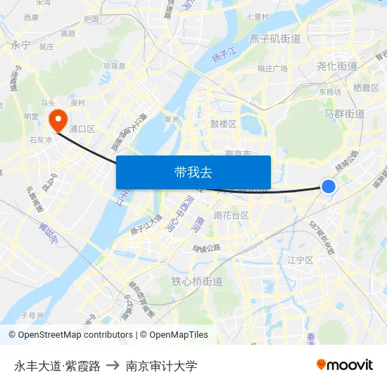 永丰大道·紫霞路 to 南京审计大学 map