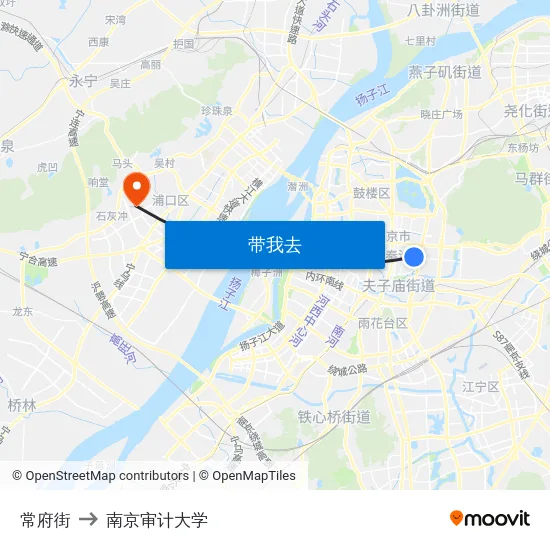 常府街 to 南京审计大学 map