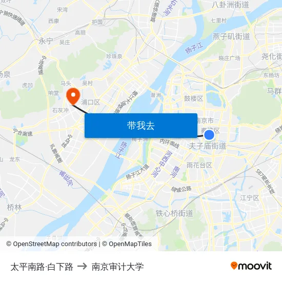 太平南路·白下路 to 南京审计大学 map
