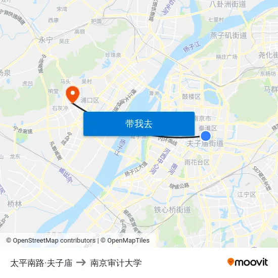 太平南路·夫子庙 to 南京审计大学 map