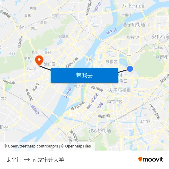 太平门 to 南京审计大学 map