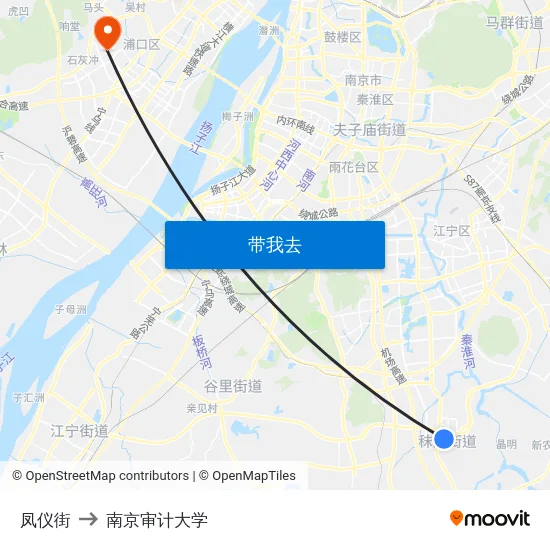 凤仪街 to 南京审计大学 map