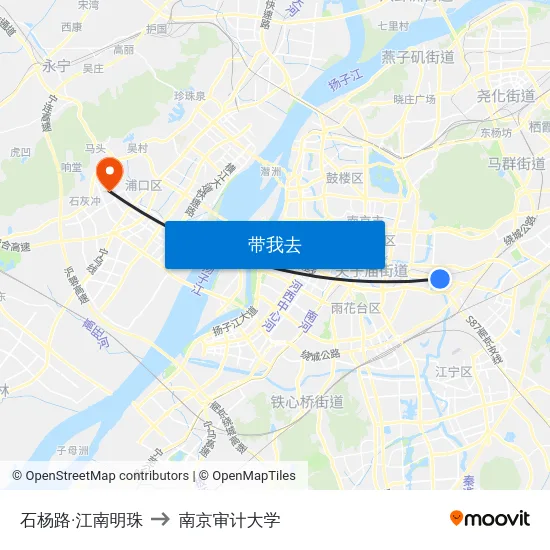 石杨路·江南明珠 to 南京审计大学 map