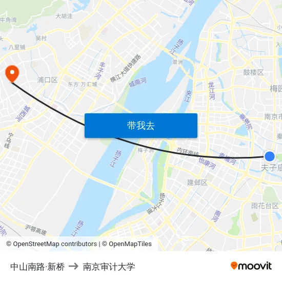 中山南路·新桥 to 南京审计大学 map