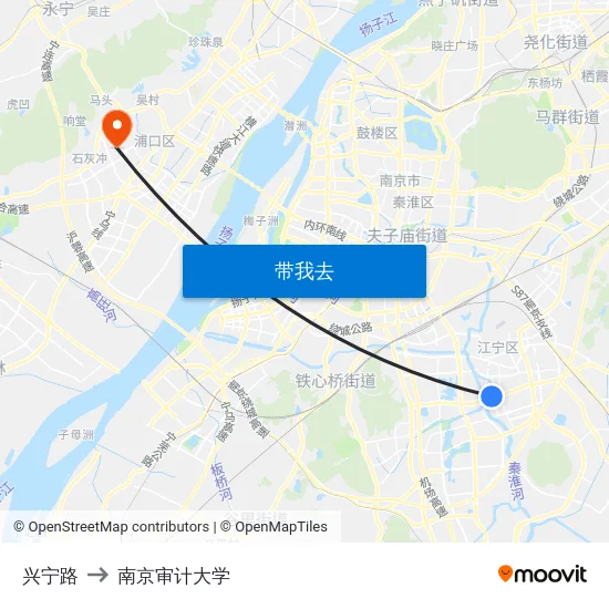 兴宁路 to 南京审计大学 map
