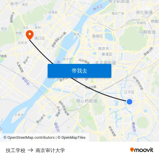 技工学校 to 南京审计大学 map