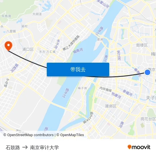 石鼓路 to 南京审计大学 map