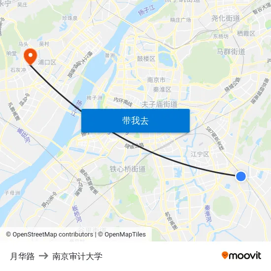 月华路 to 南京审计大学 map