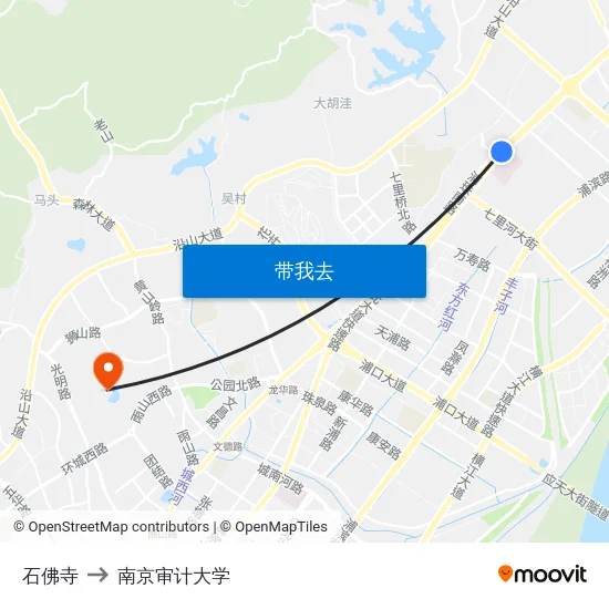 石佛寺 to 南京审计大学 map