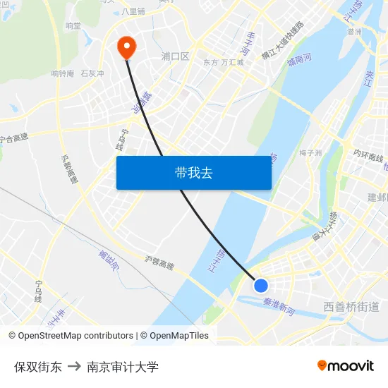 保双街东 to 南京审计大学 map