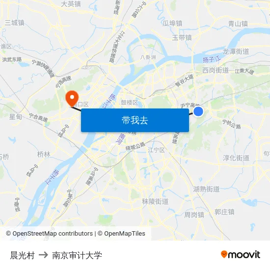 晨光村 to 南京审计大学 map