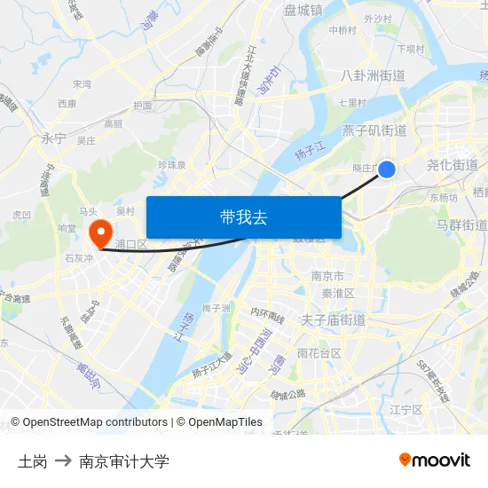 土岗 to 南京审计大学 map